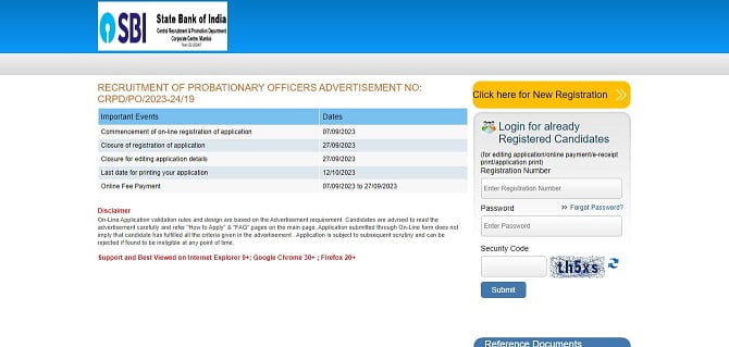 SBI PO FORM ONLINE