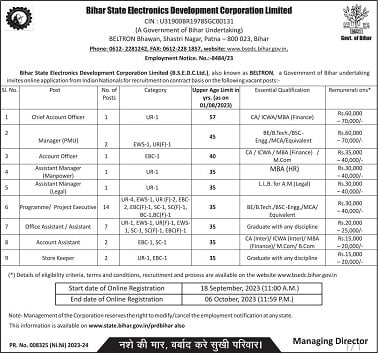 Beltron Vacancy Notice