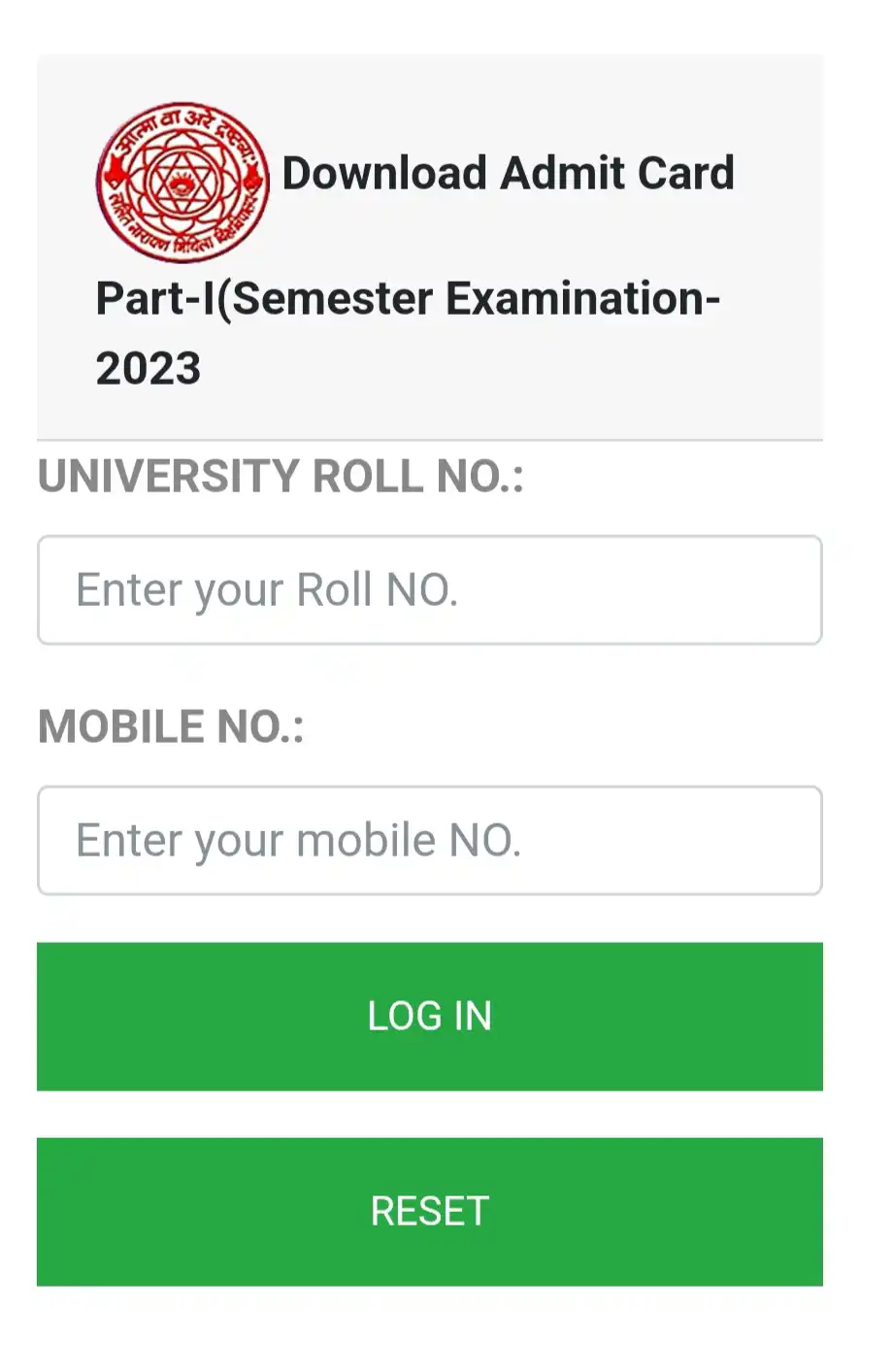 LNMU Part 1 Admit Card 2023