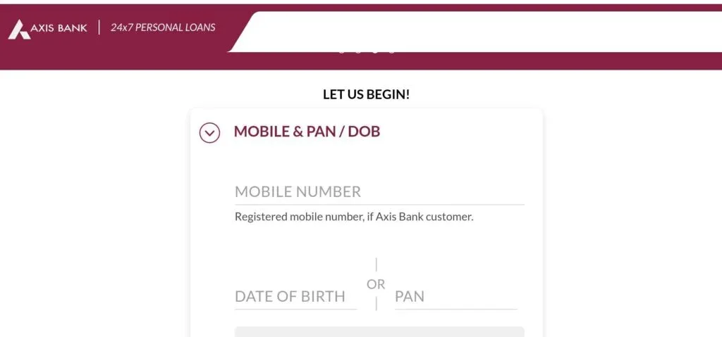 Axis Bank personal loan apply