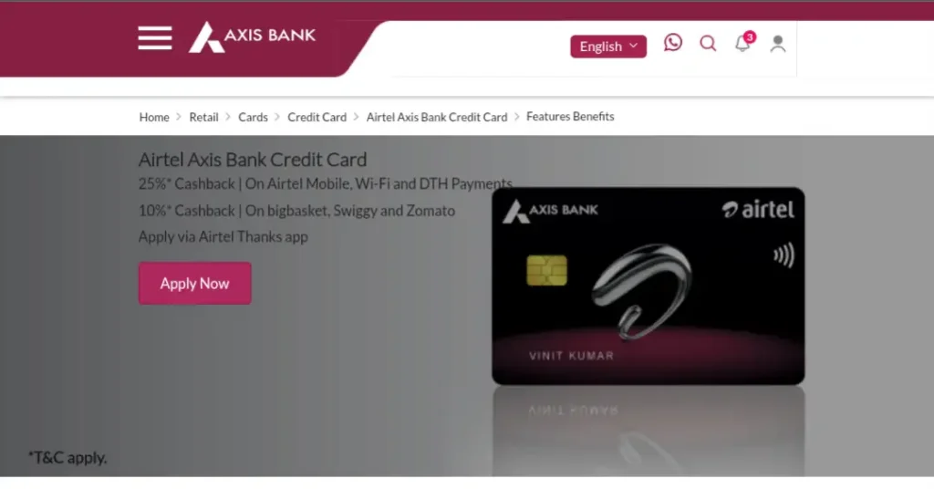 Apply Airtel Axis Bank Credit Card Online Apply (2024)